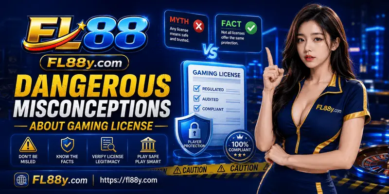 Gaming license misconceptions guide showing false trust signals, unclear claims, weak verification and risky assumptions.