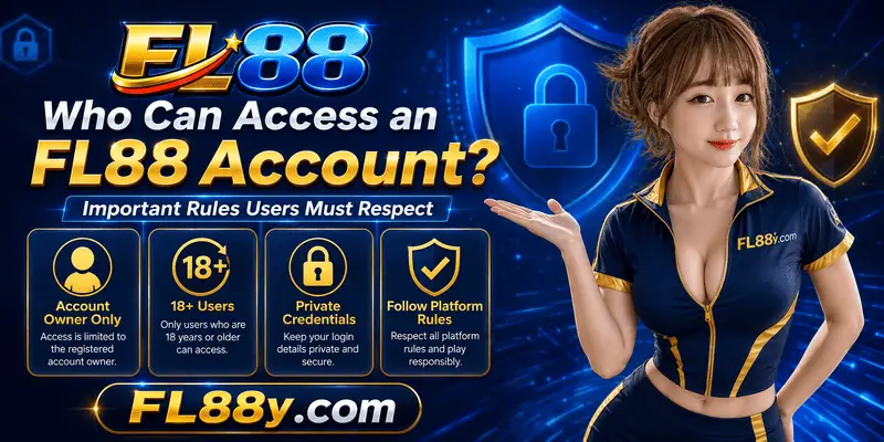 FL88 account access rules for Malaysia with age limits, account responsibility, identity checks, and safe play reminders.